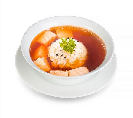 Рисовый суп с лососем